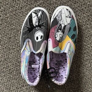 Disney Black and Multicolor Slip-On Shoes